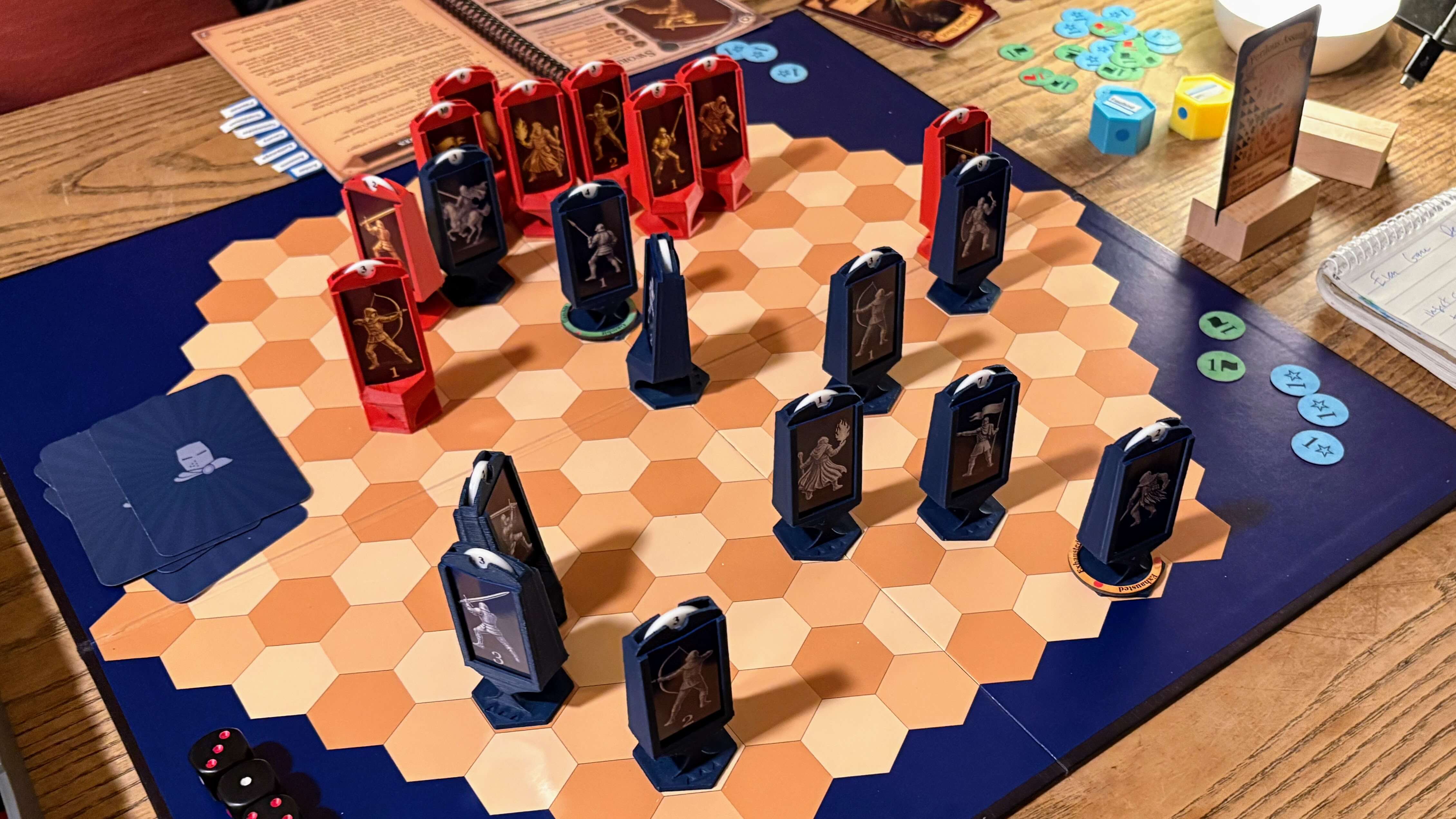 Formidable board game in play — units arrayed on the hex grid battlefield
